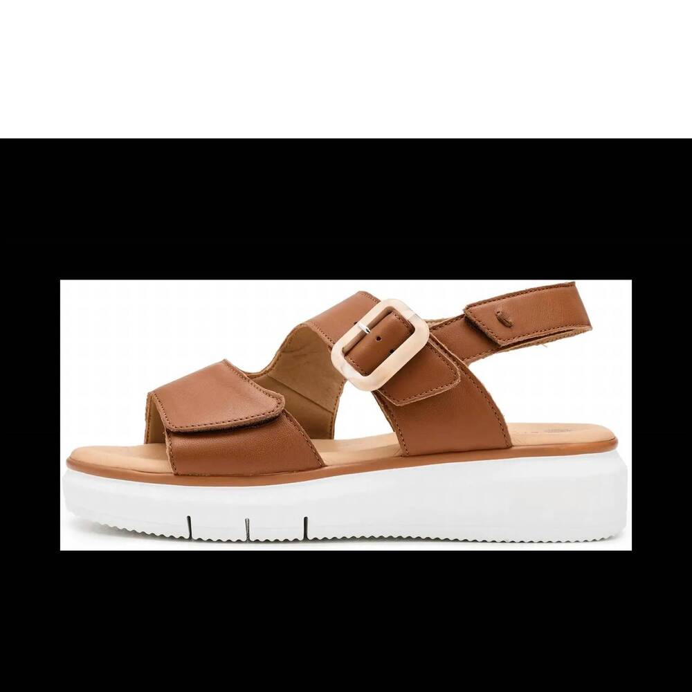 NEW ERIC MICHAEL women's luisa sandal in cognac